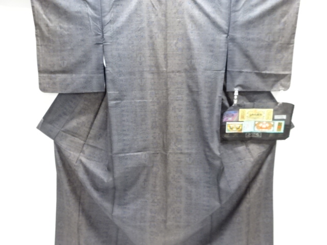 久野織物製　花更紗模様織り出し本場泥大島紬着物(7マルキ)